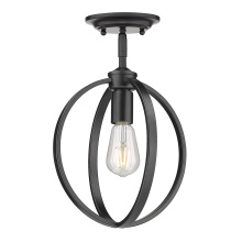 Golden 3167-1SF BLK - Golden Lighting Colson 1-light Semi-Flush Mount in Matte Black